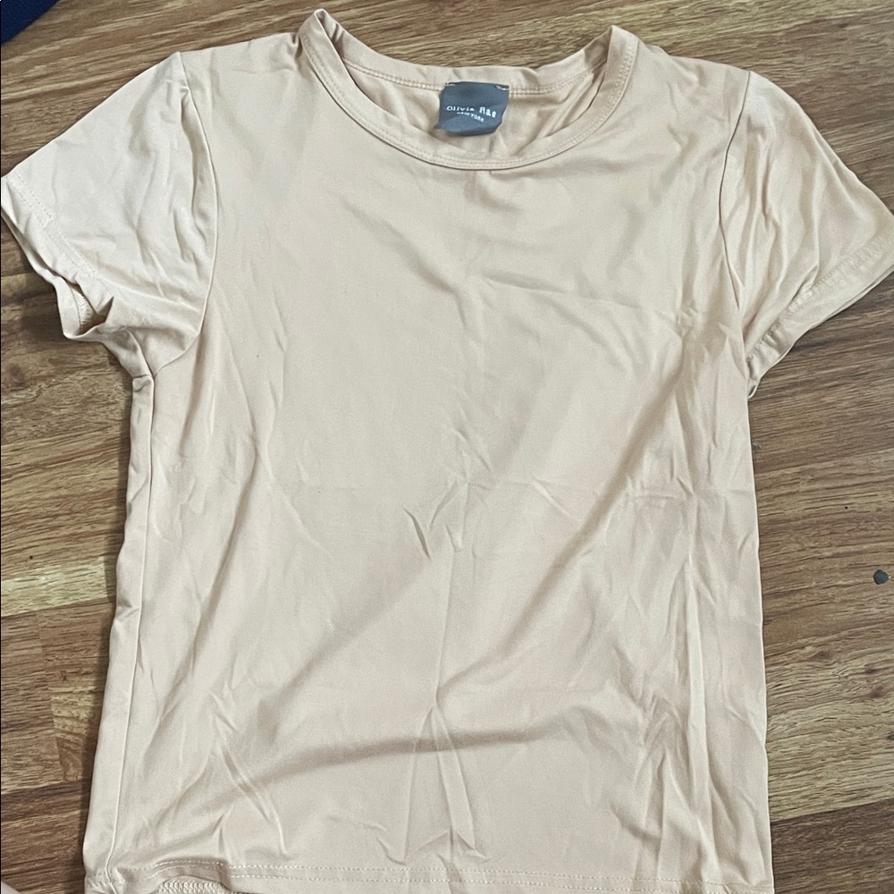 Olivia Rae Soft Beige Short Sleeve Tee